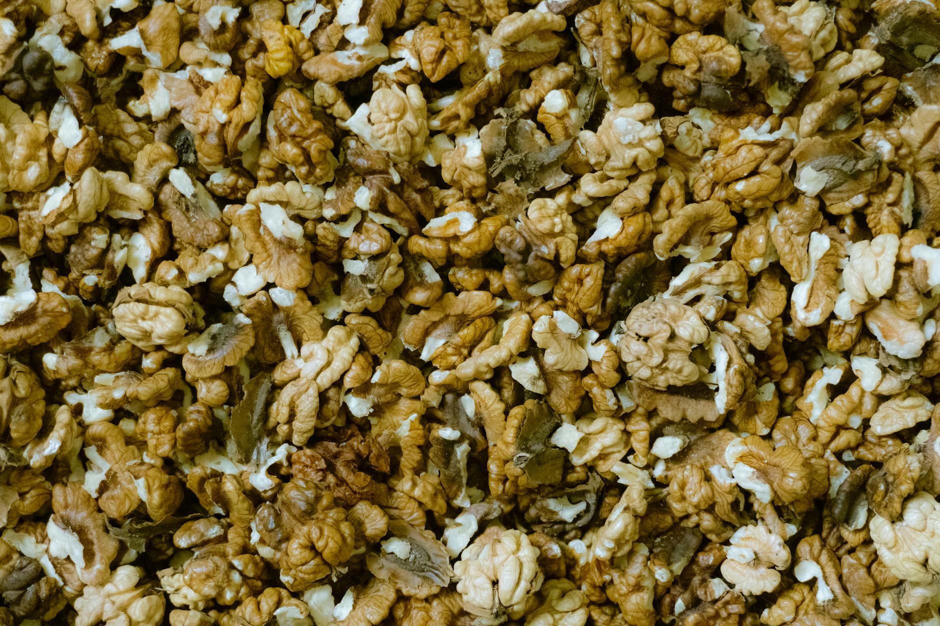High-resolution image of shelled walnuts showcasing texture and detail.