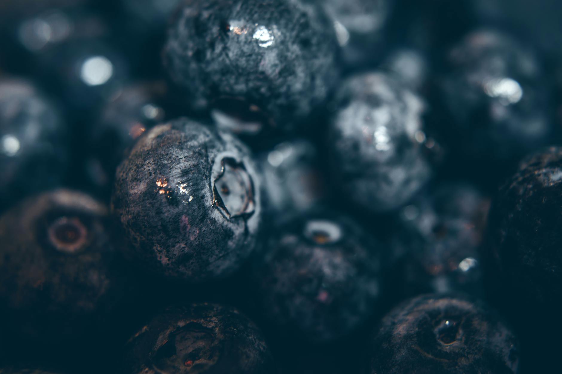 A close-up shot of fresh, juicy blueberries highlighting their texture and natural freshness.