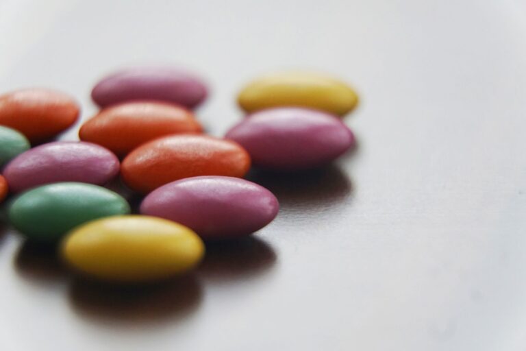 Colourful candy-coated chocolates