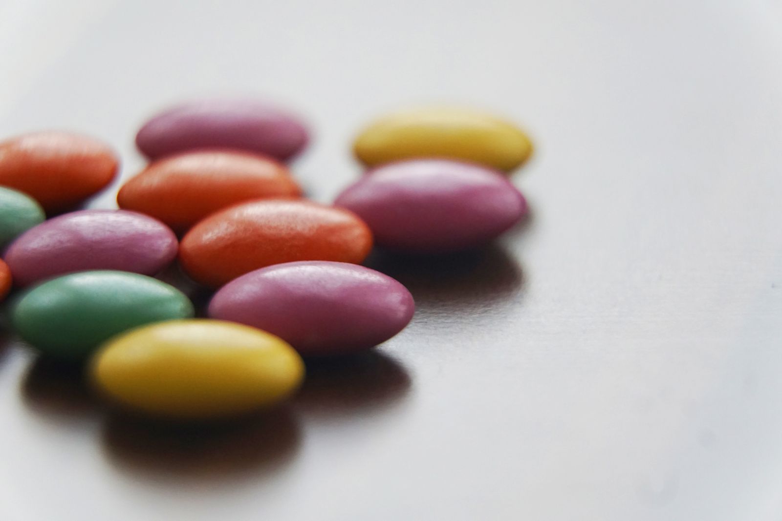 Colourful candy-coated chocolates